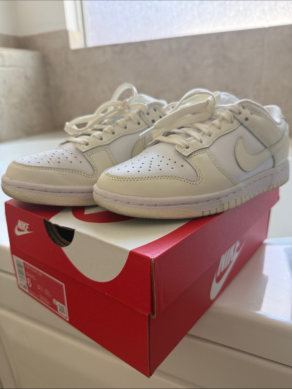 Women’s Nike Dunk Low White and Blanc